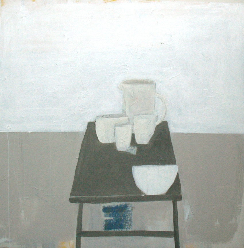 objects on grey table