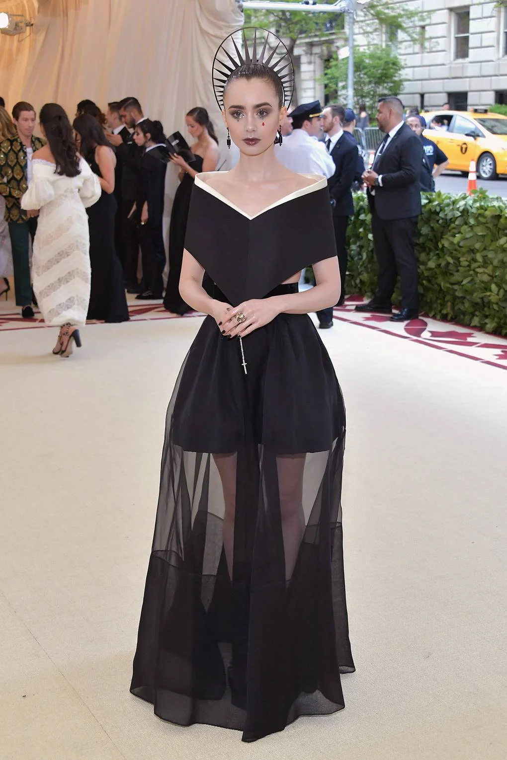 Lily Collins in Givenchy Haute Couture
