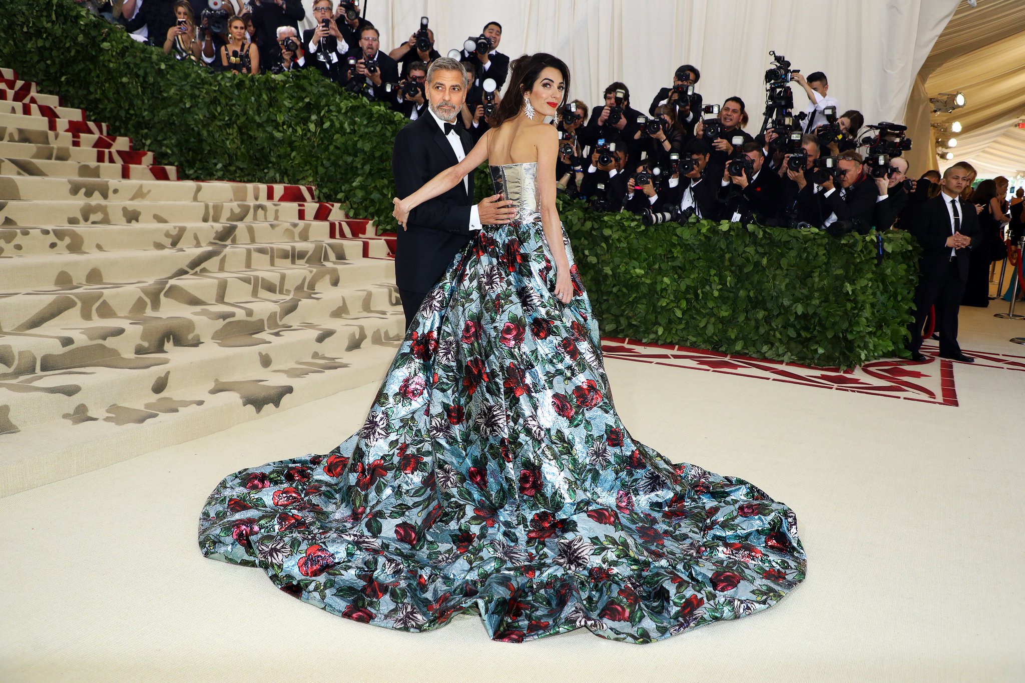 Co-host Amal Clooney in Richard Quinn