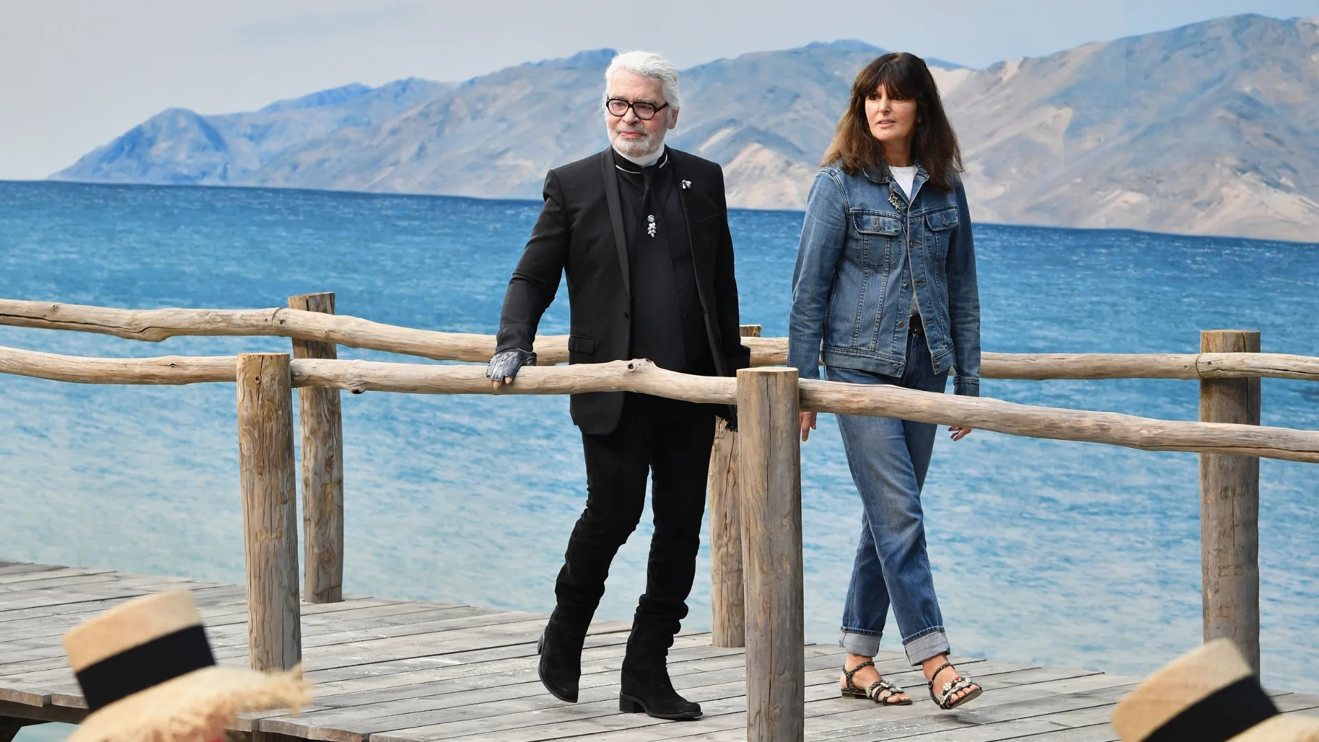 Karl Lagerfeld and the next Chanel creative director Virginie Viard at Chanel SS19 last October. photo via Harper’s Bazaar Arabia