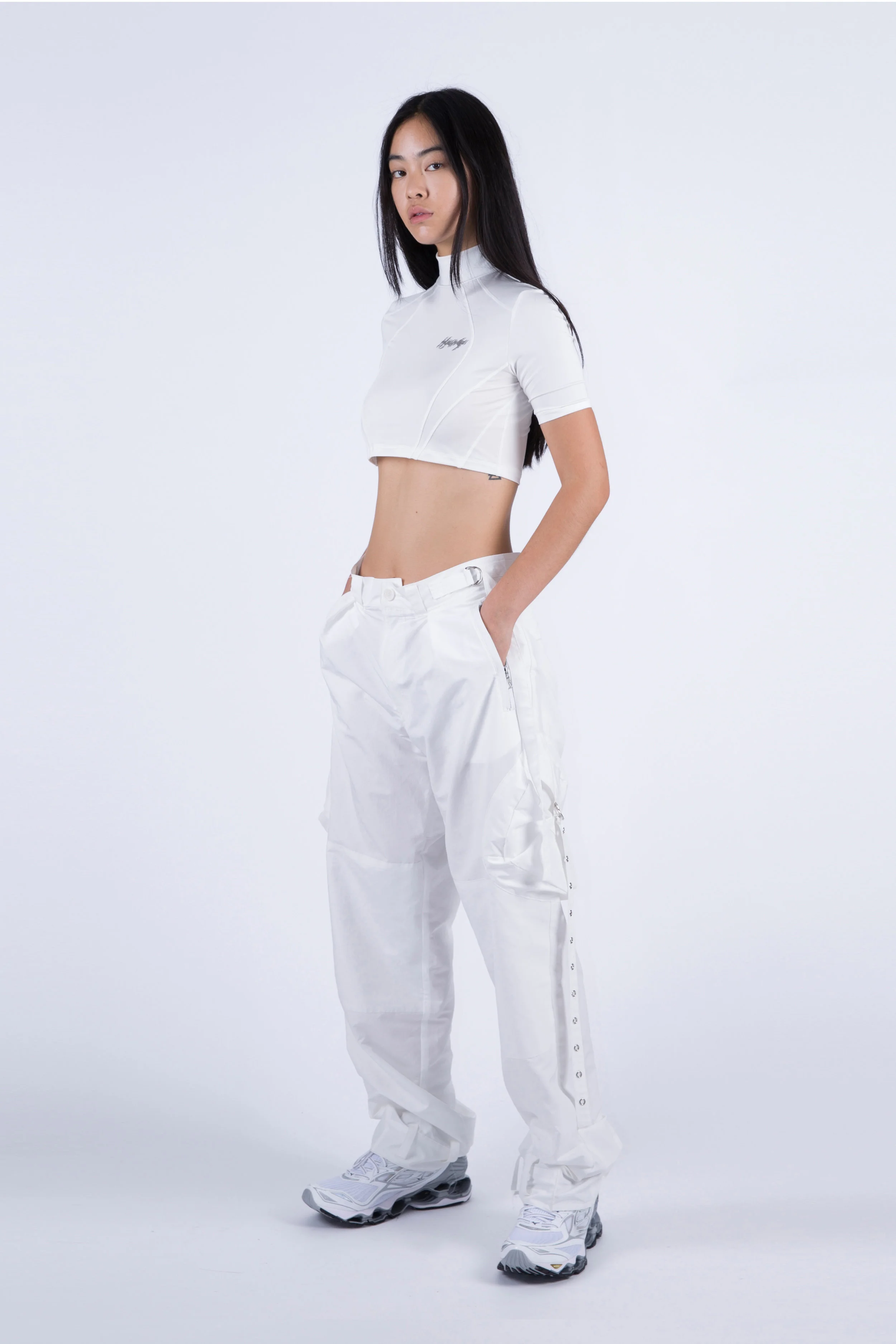 white military cargo pants