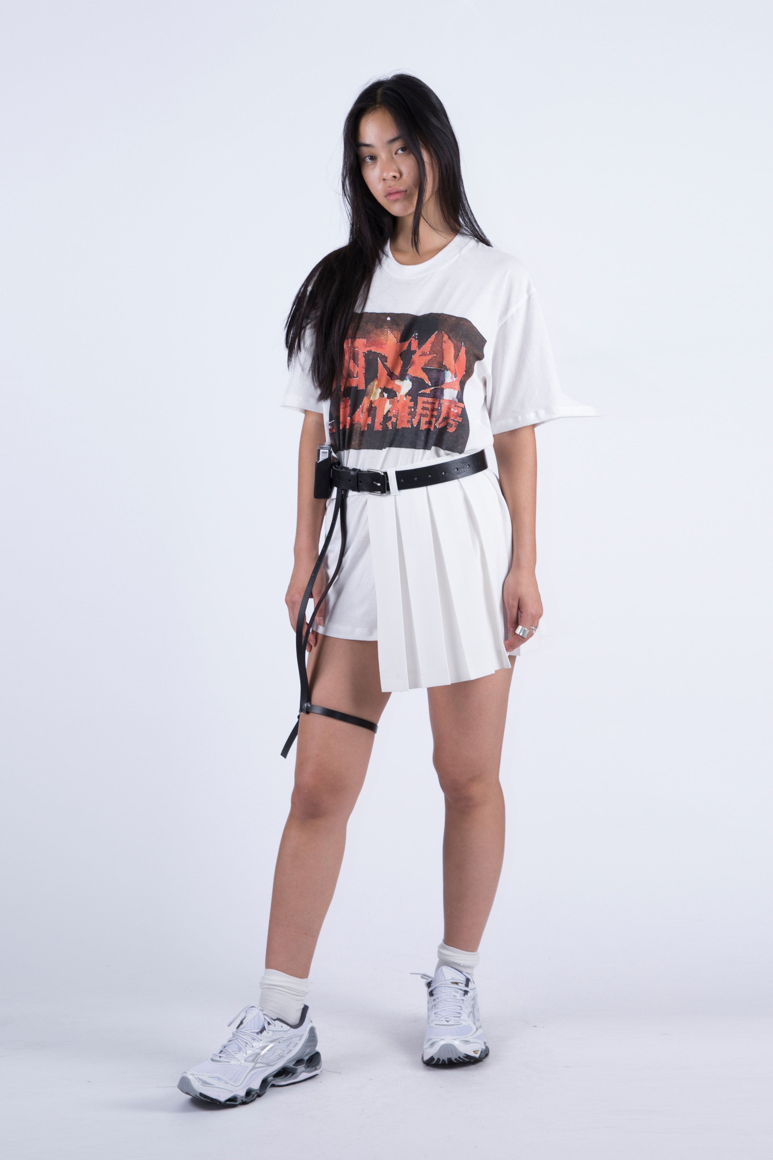 Hyein Seo  Pleated Skirt With Leather Garter Belt  HBX  HYPEBEAST  為您搜羅全球潮流時尚品牌