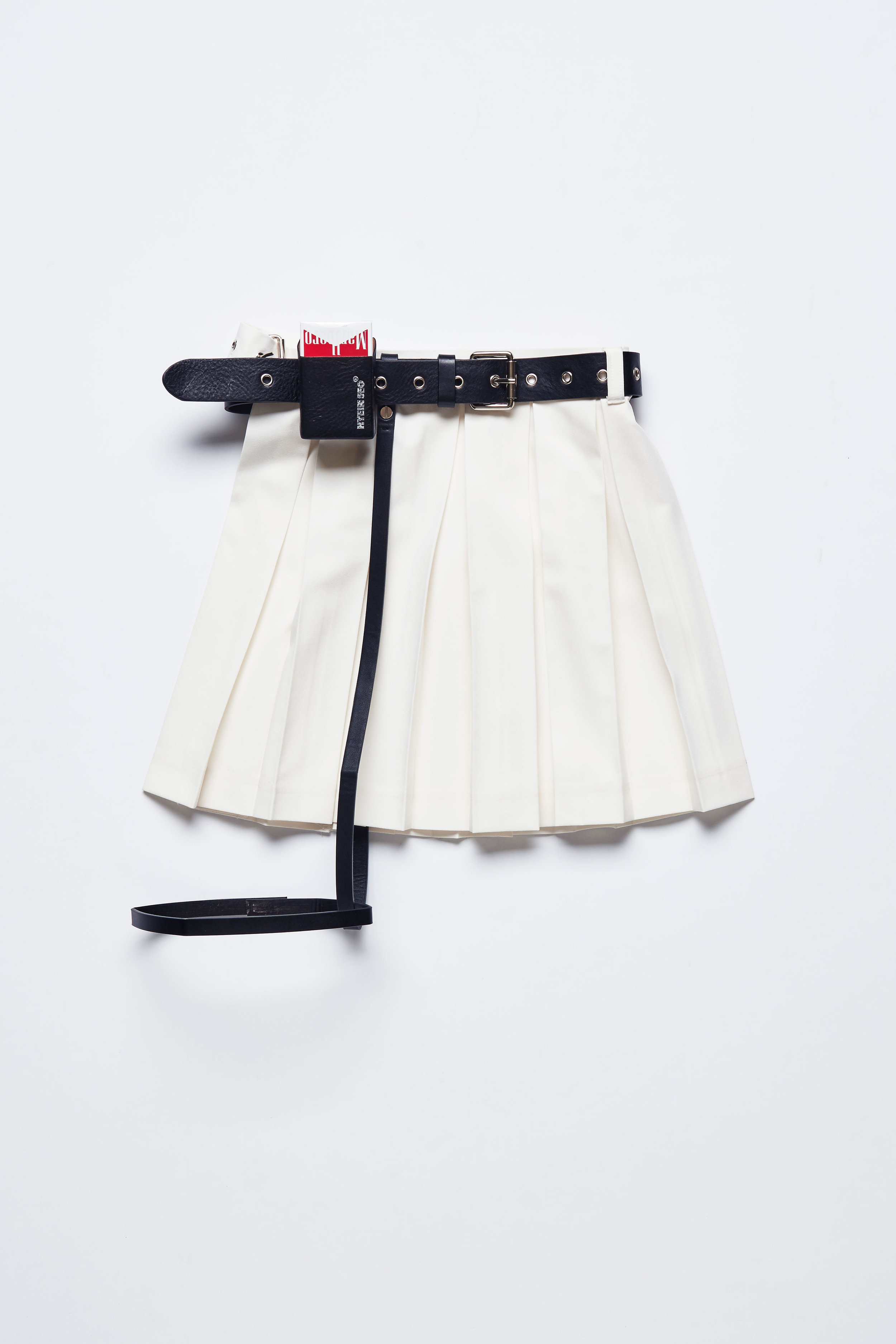 PLEATED SKIRT w/ LEATHER GARTER BELT — HYEIN SEO