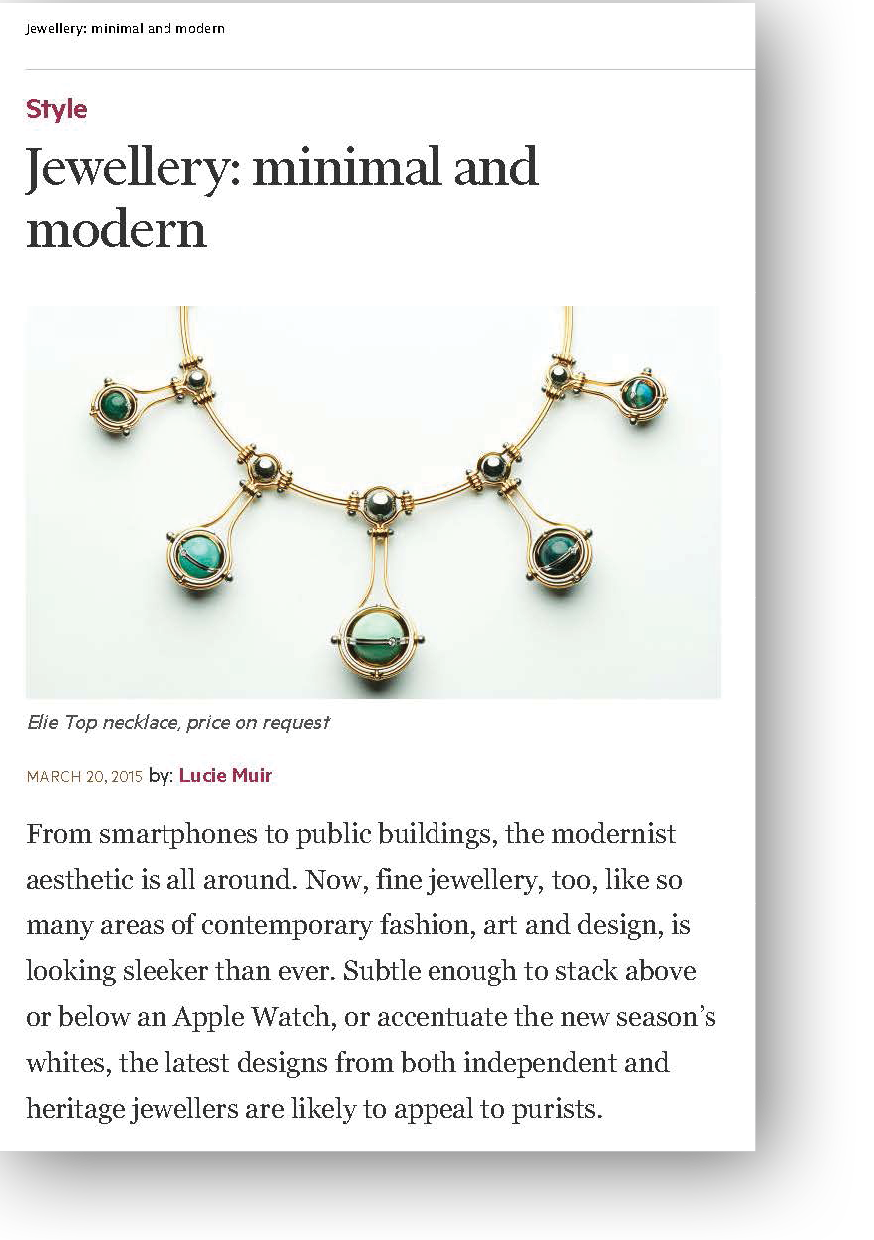Jewellery Minimal and Modern for the FT