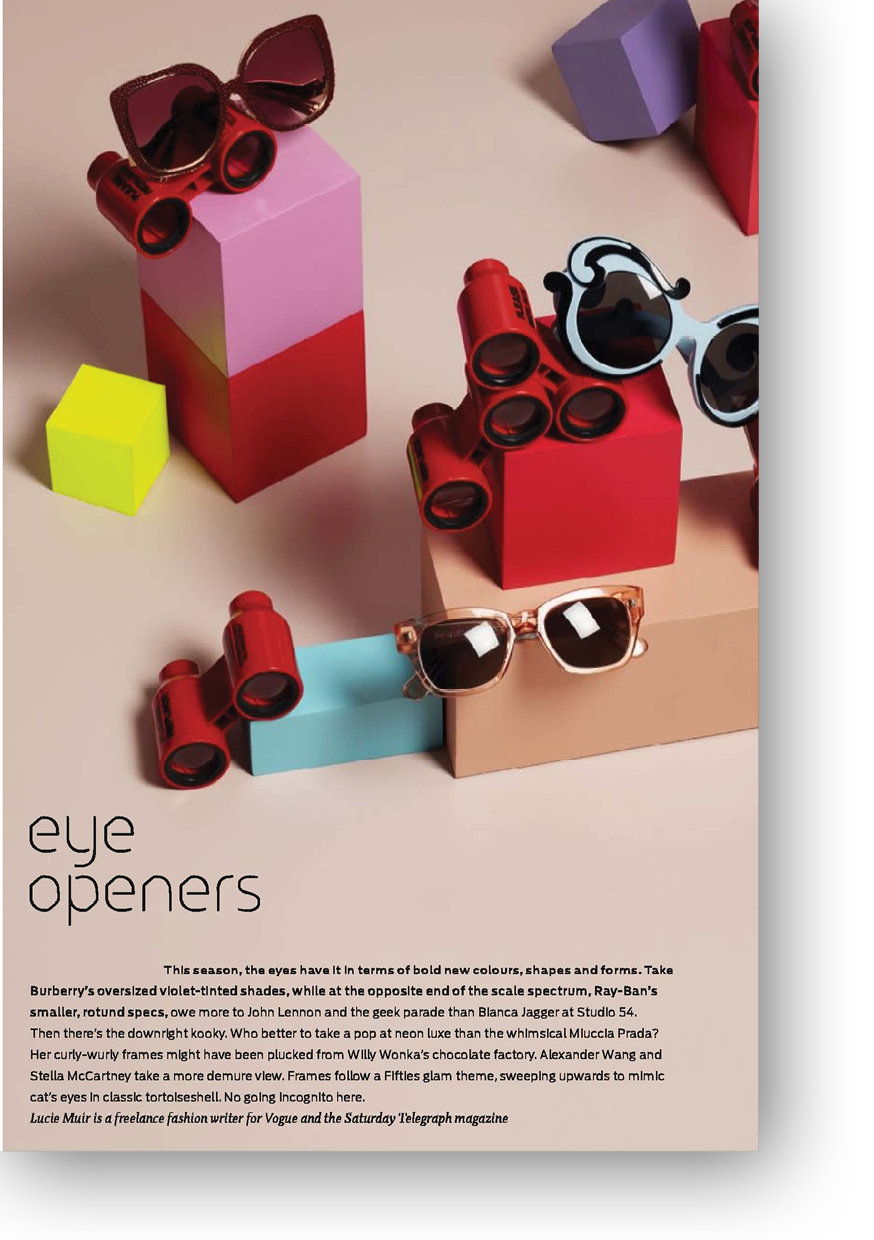 Article on Sunglasses for Telegraph magazine