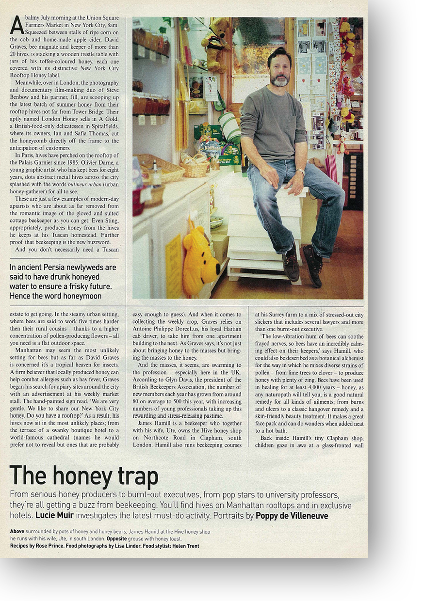 Article on Honey for the Telegraph Magazine by Lucie Muir