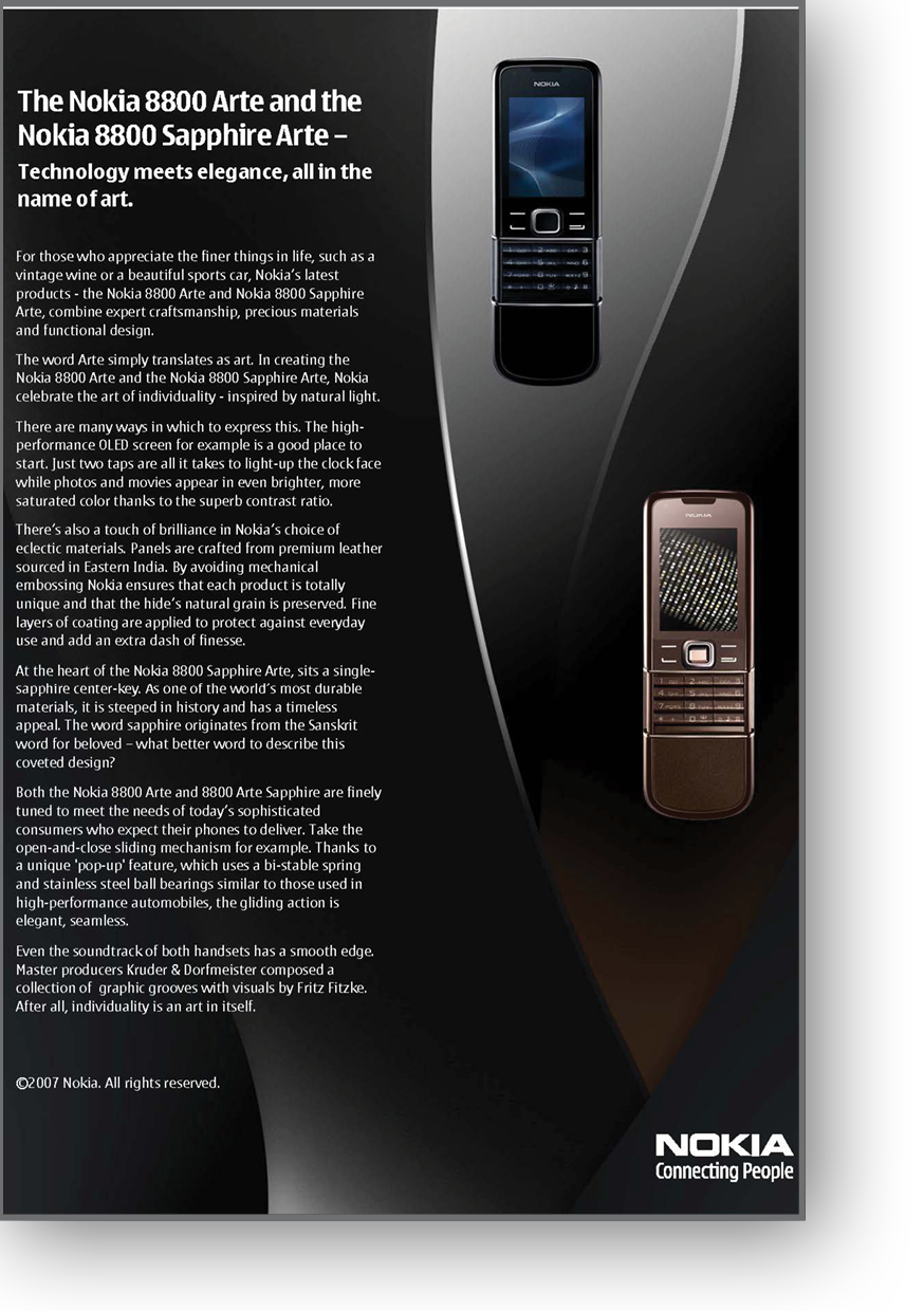 Advertorial writing for Nokia phones by Lucie Muir