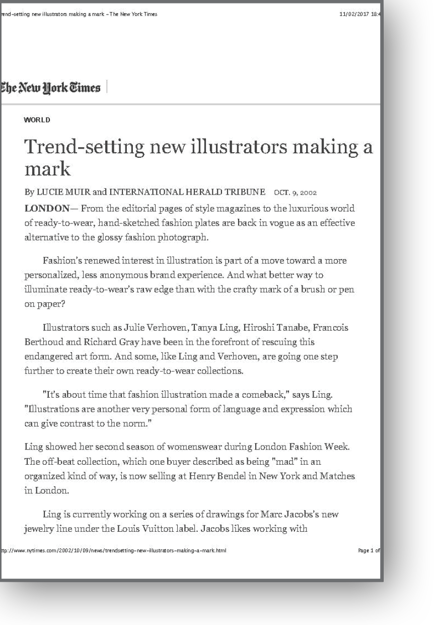 New York Times article on trendsetting illustrators
