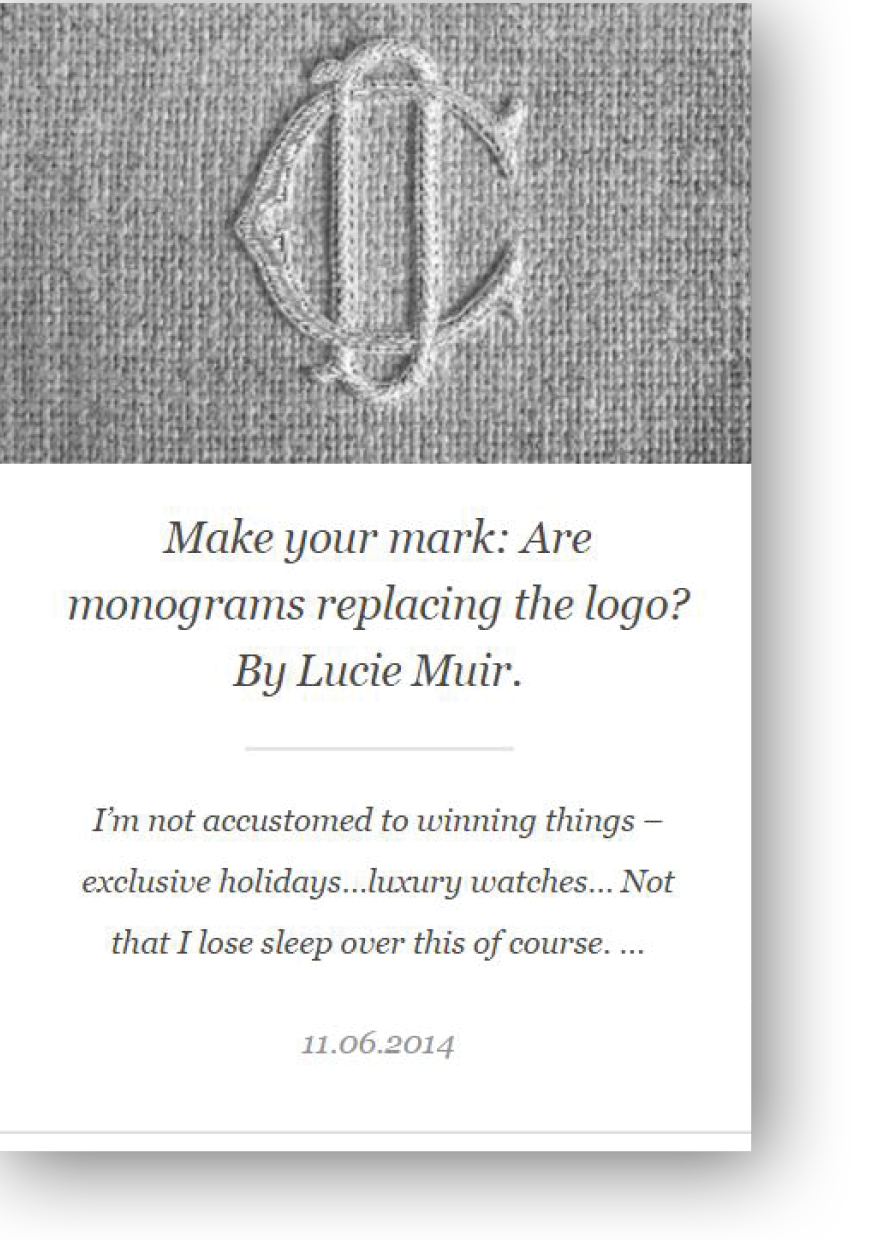 Hudson Walker opinion piece on monograms versus logos