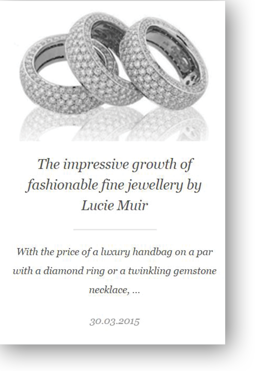 Hudson Walker Opinion piece on luxury jewellery by Lucie Muir