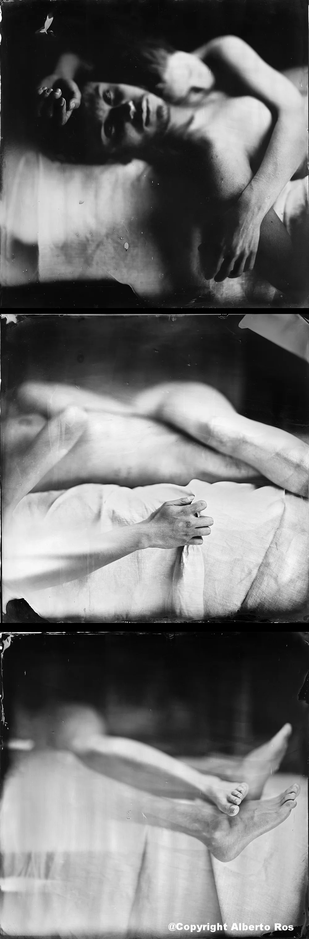 Triptic. three 20x20 inch tintype