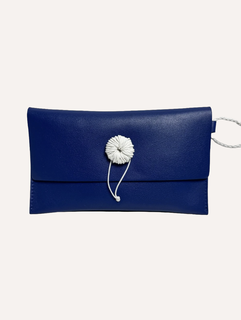 POCKET POUCH | Blue calf leather