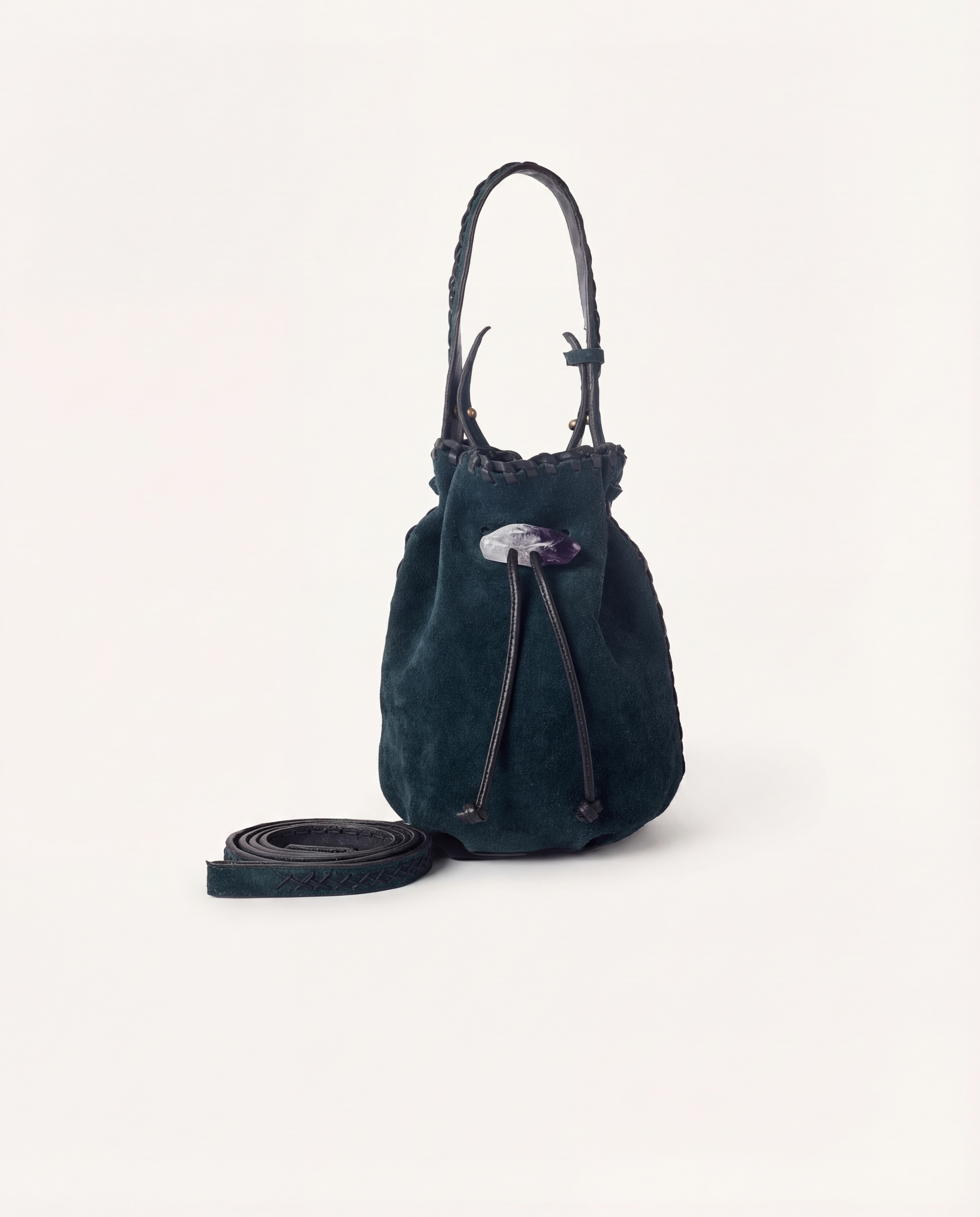 Nirmala Bucket | Forest green suede