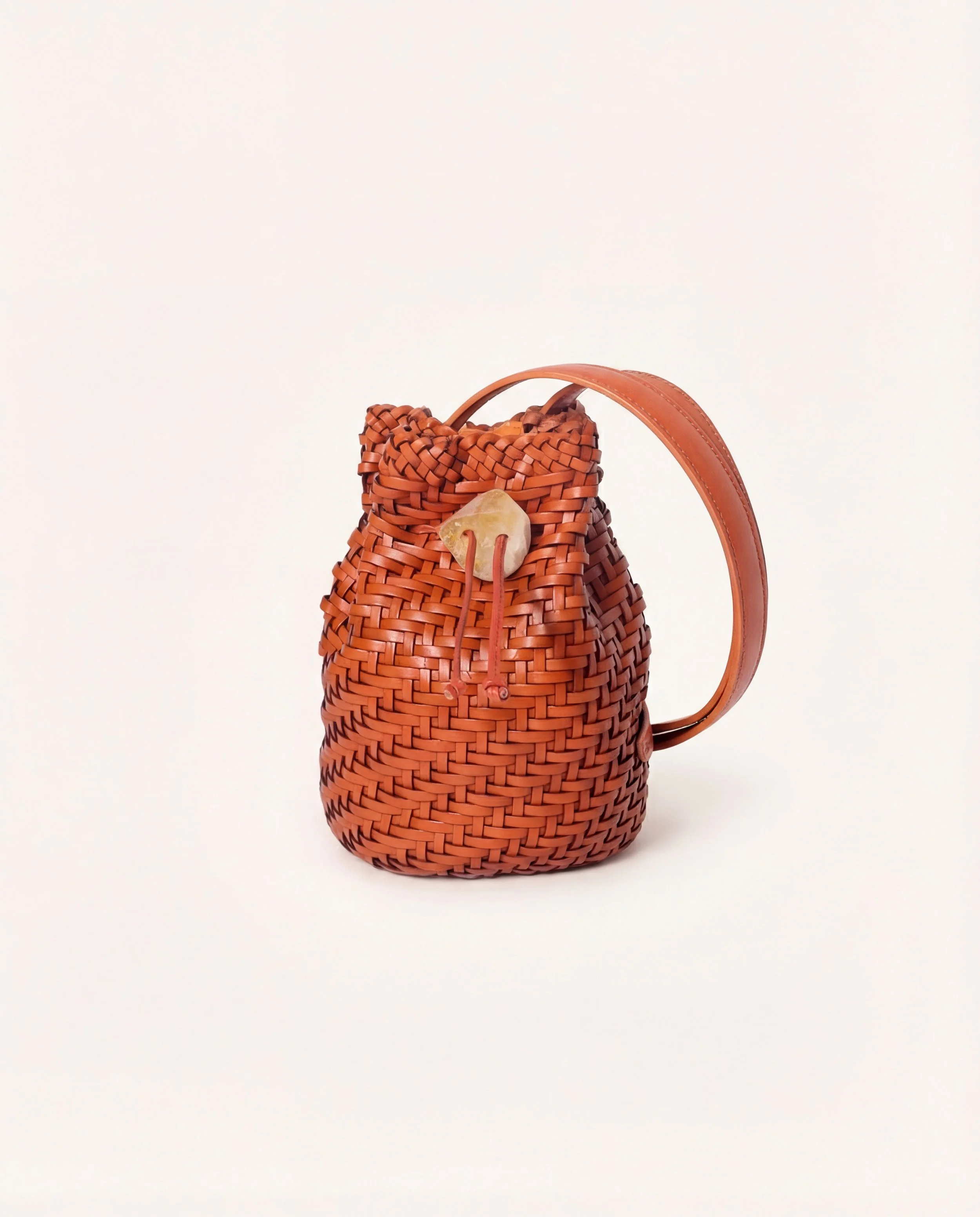 NIRMALA INTRECCIO | Orange vacchetta leather