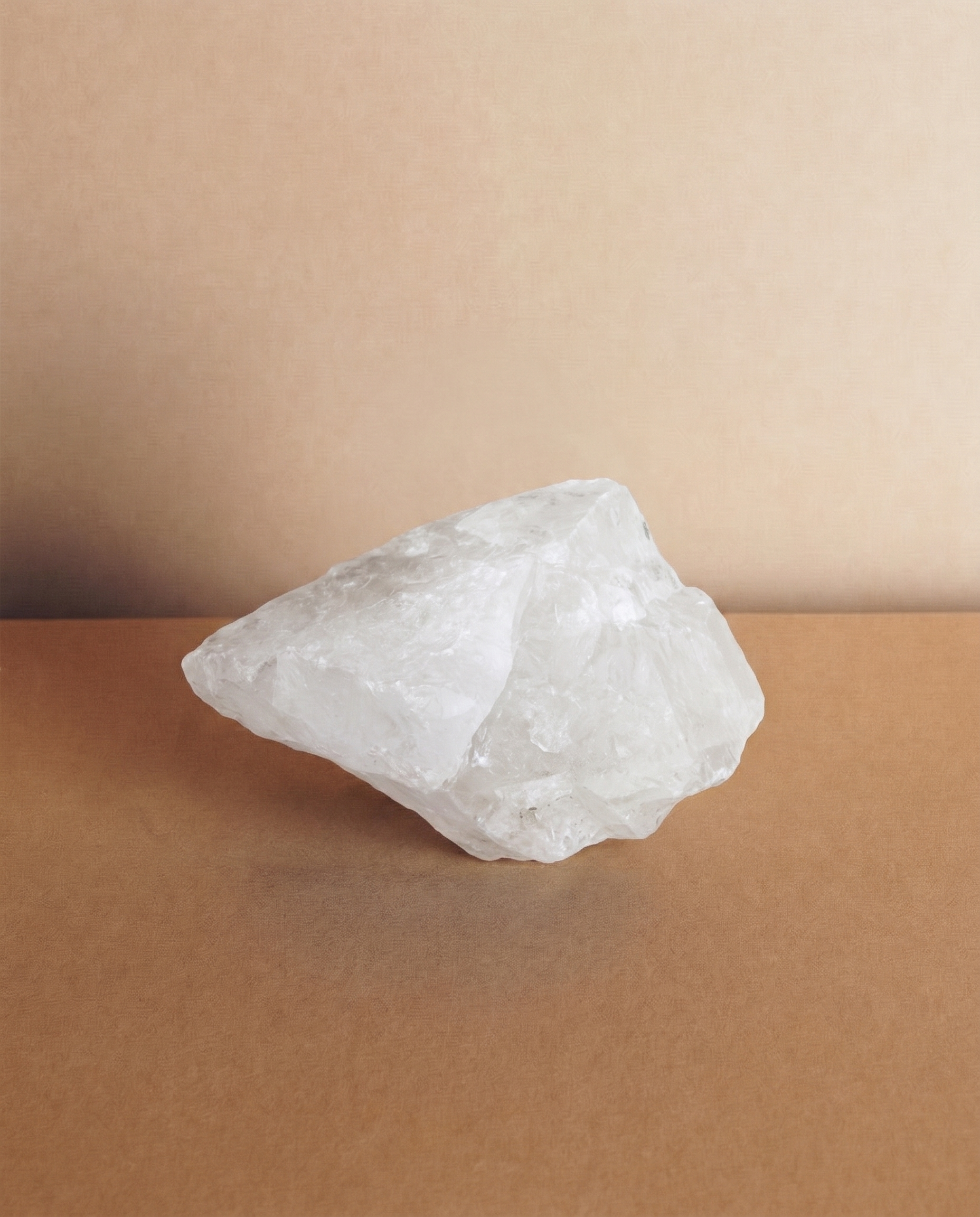 White Quartz.
Essential and luminous, associated with purity and definition.
It amplifies light while maintaining a quiet, harmonious presence.