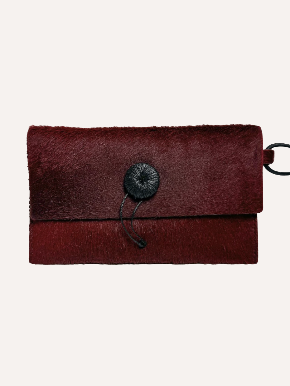 POCKET POUCH | Bordeaux pony-hair