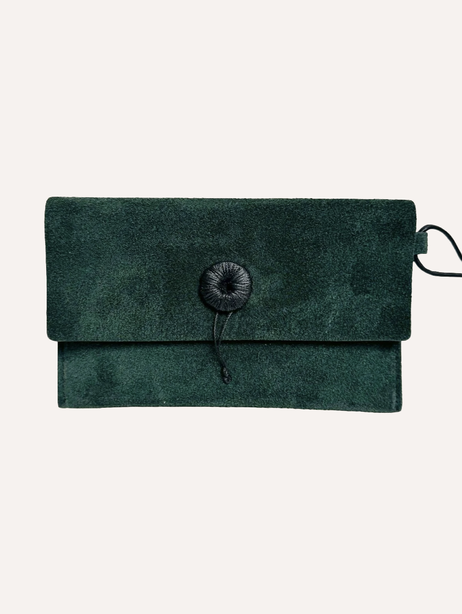 POCKET POUCH | Forest green suede
