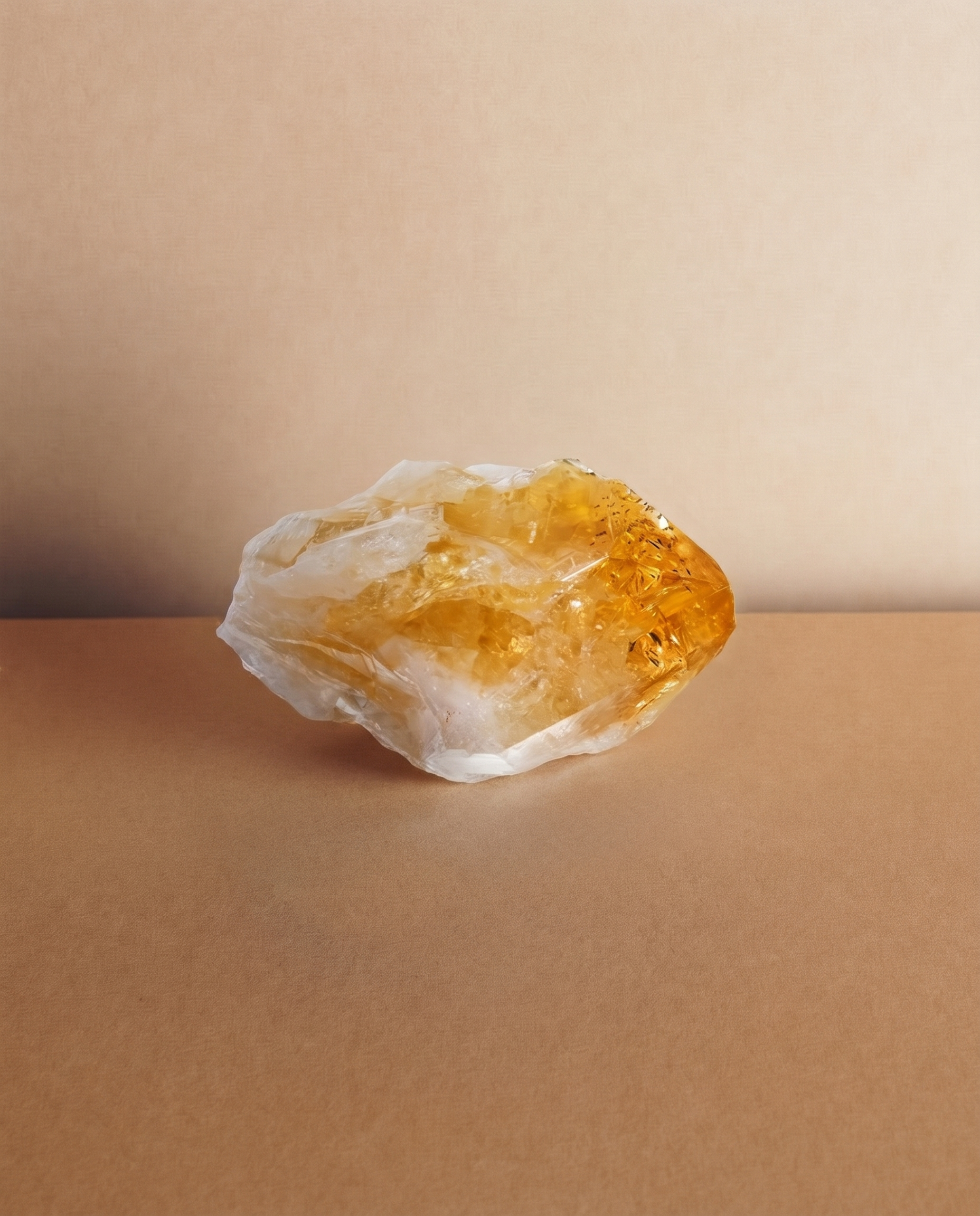 Citrine.
Warm and vibrant, associated with energy and vitality.
A golden light that moves through the material with natural intensity.