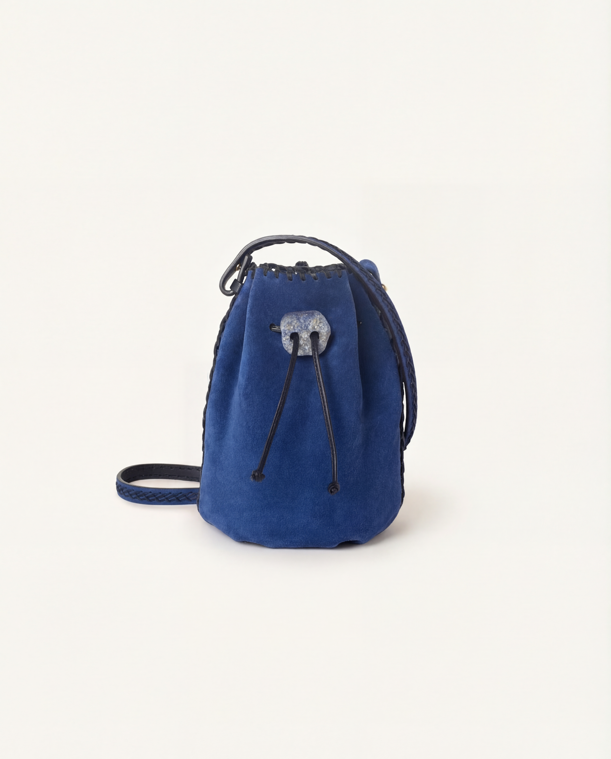 Nirmala Bucket | Ocean blue suede