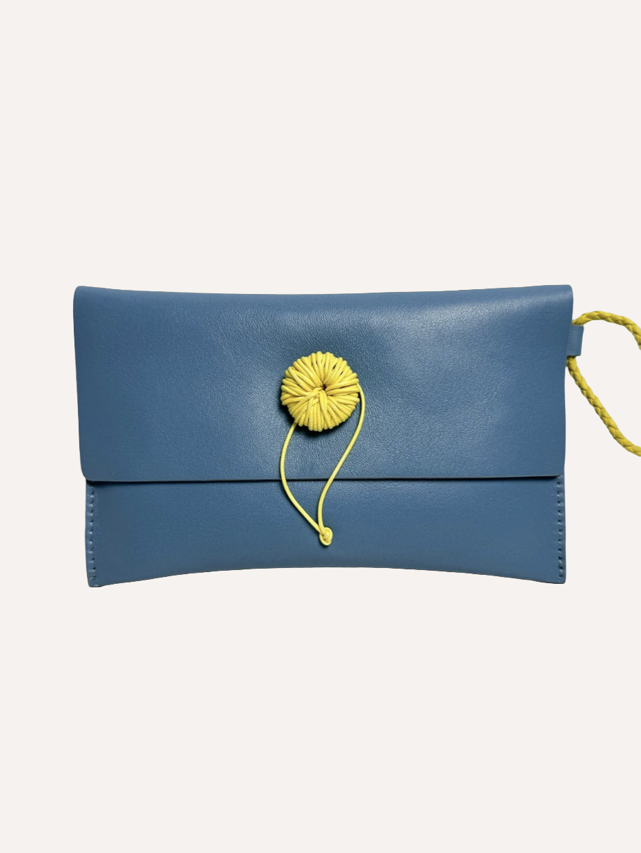 POCKET POUCH | Sky-blue nappa leather