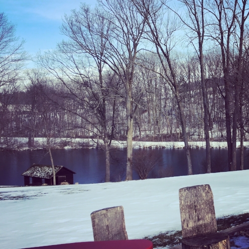 My destination was Lakeside Writing Retreat, window of heaven. 6 inches of snow, Thank you Jesus. 