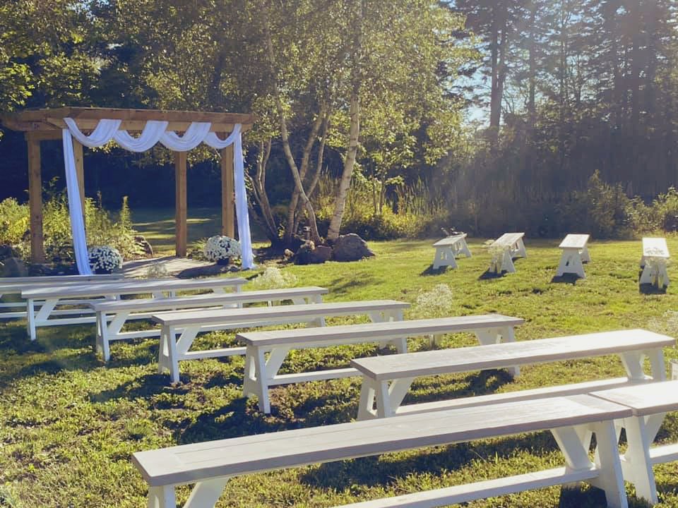 The wedding arbor at 19 Birch Lane