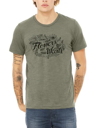 Olive Green Count Your Flowers Tee.jpg