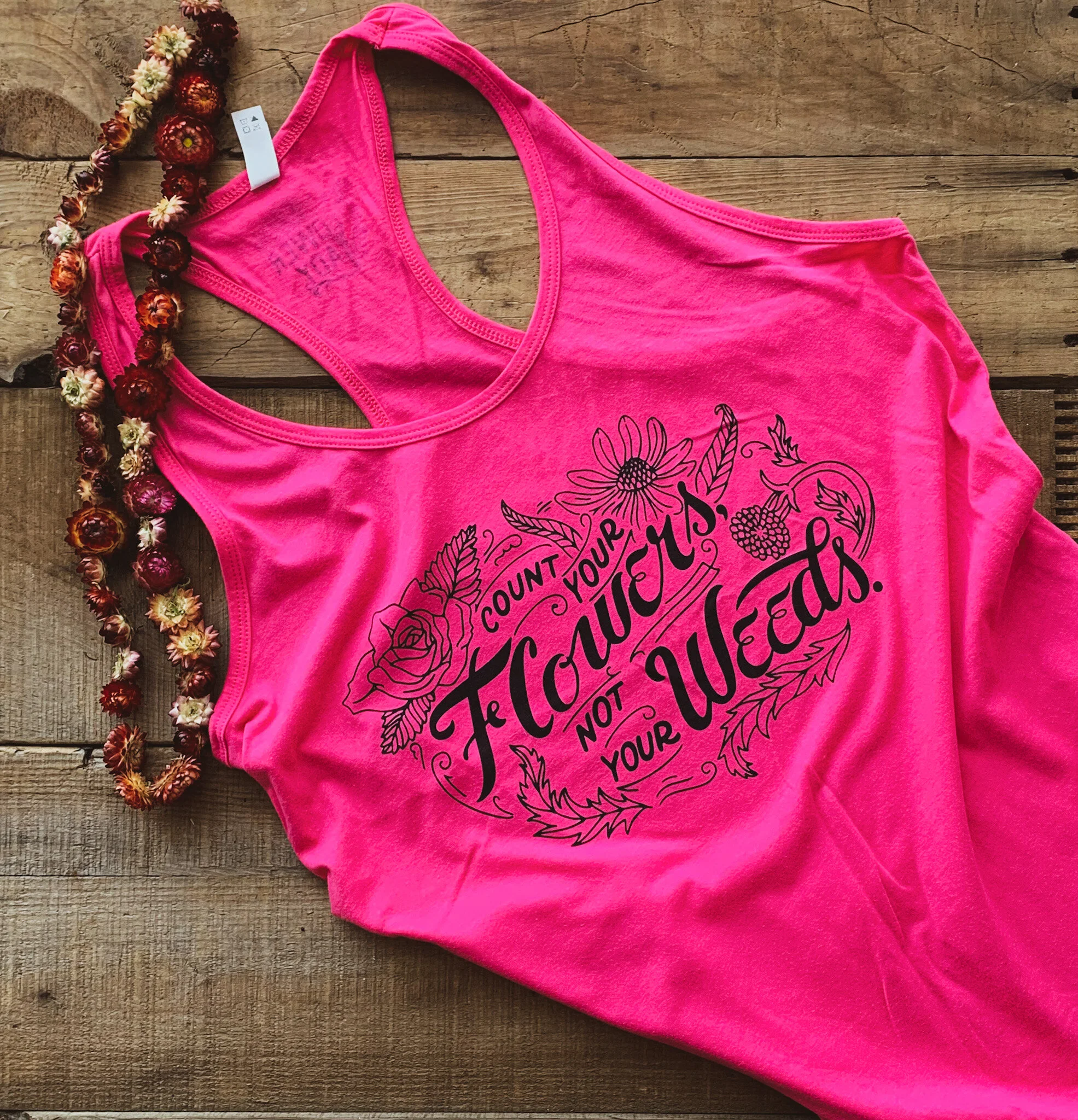 Fuschia Count Your Flowers Tank Front.JPG