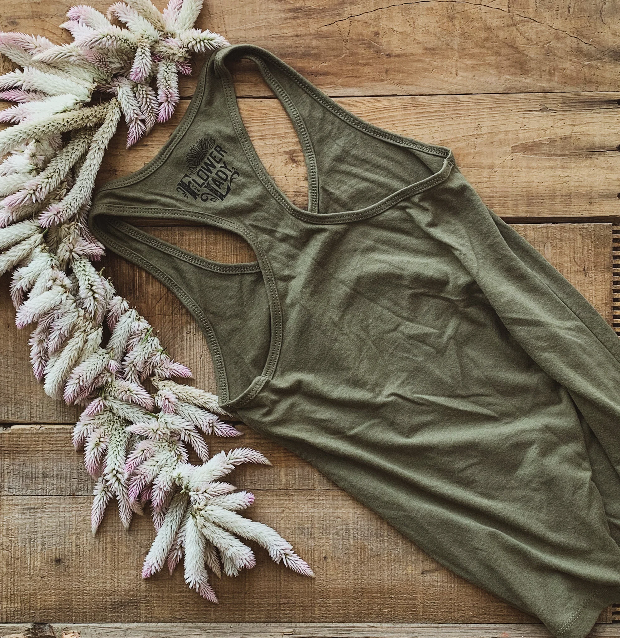 Olive Count Your Flowers Tank .jpg