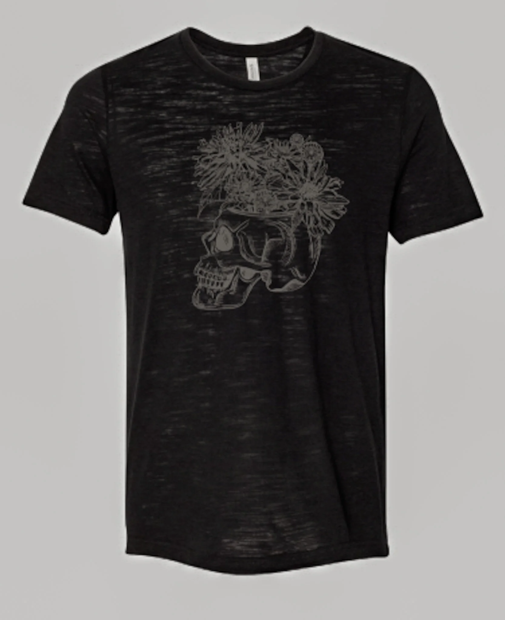 Skull and Blooms Black Slub Front.jpg