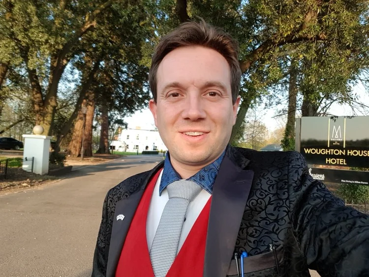 Matthew Garrett outside Woughton House in Milton Keynes