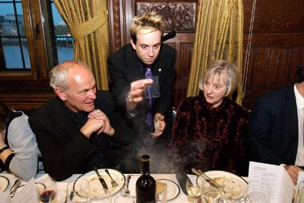"Noone would have caught you in my department" - Dame Stella Rimington Former Head of the MI 5 , being entertained by Matthew at The House of Commons.