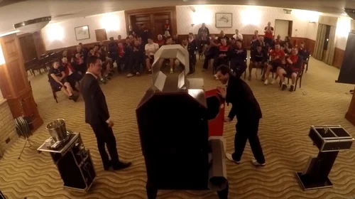 Matthew entertaining the England Rugby Team