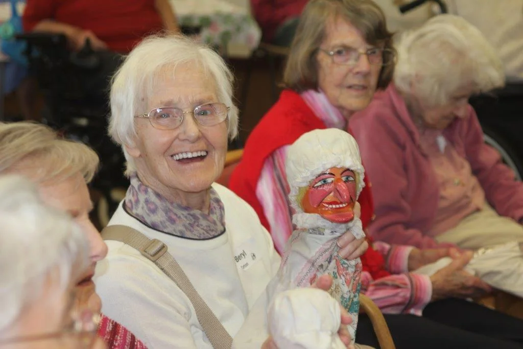Traditional Punch and Judy entertainment at a care home