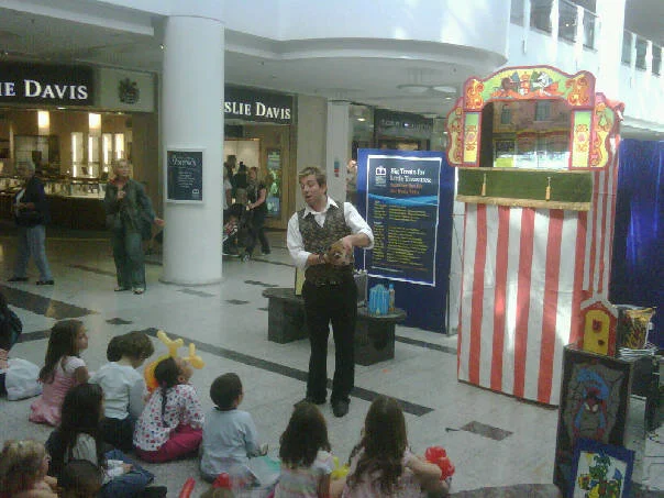 Punch and Judy Show in a shopping centre