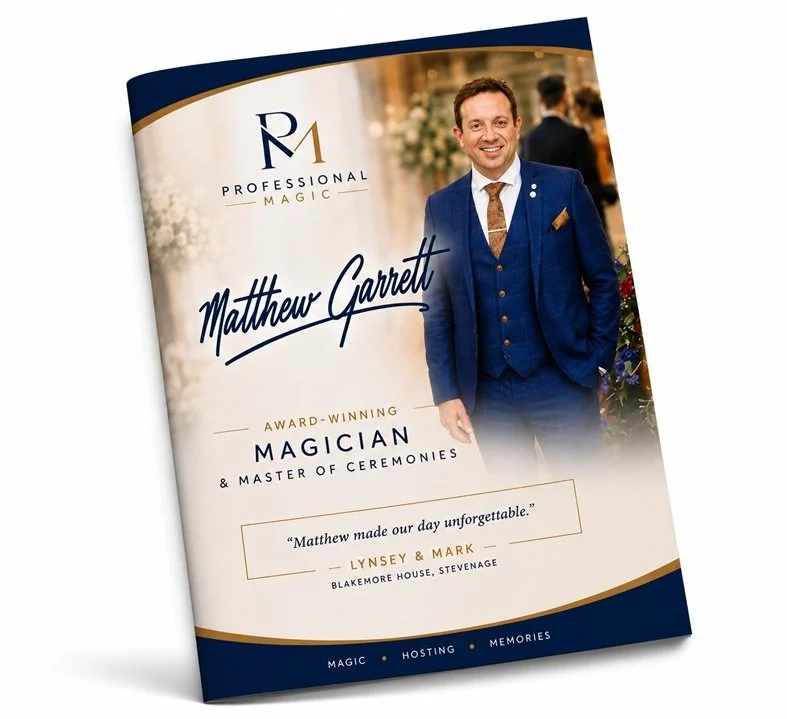 Matthew Garrett award-winning magician and wedding host brochure