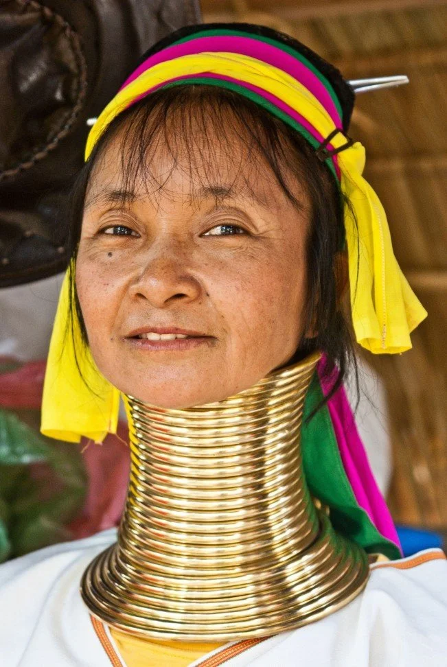 Traditional neck rings used as a light-hearted reference to Matthew Garrett's fascination with rings