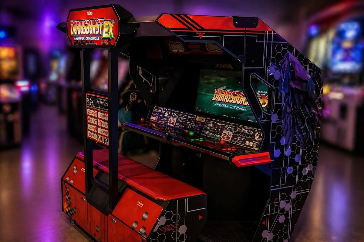 Dariusburst EX 4 player sit down arcade machine for hire, multiplayer retro arcade game