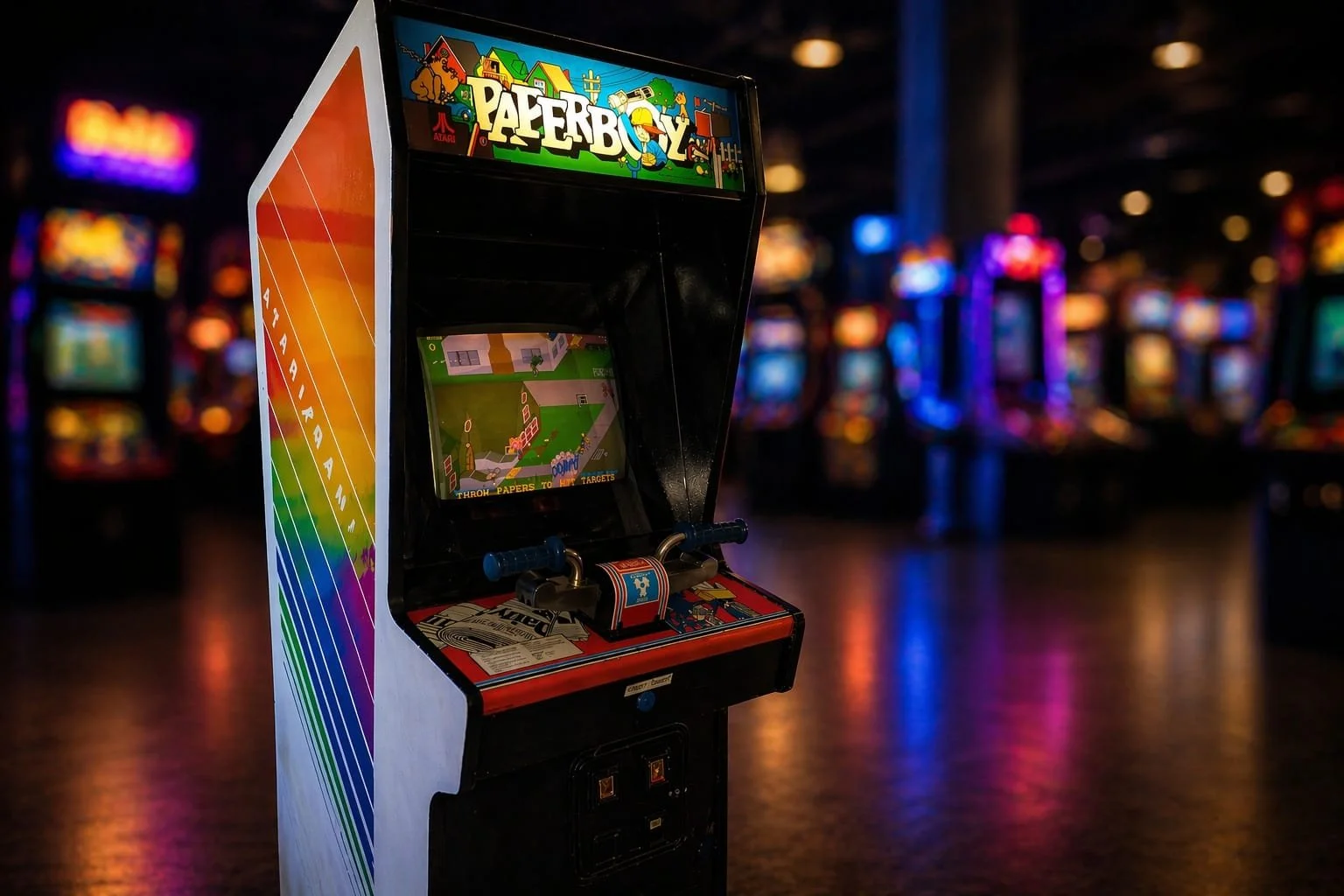 Paperboy arcade machine for hire, classic retro arcade game for events and parties