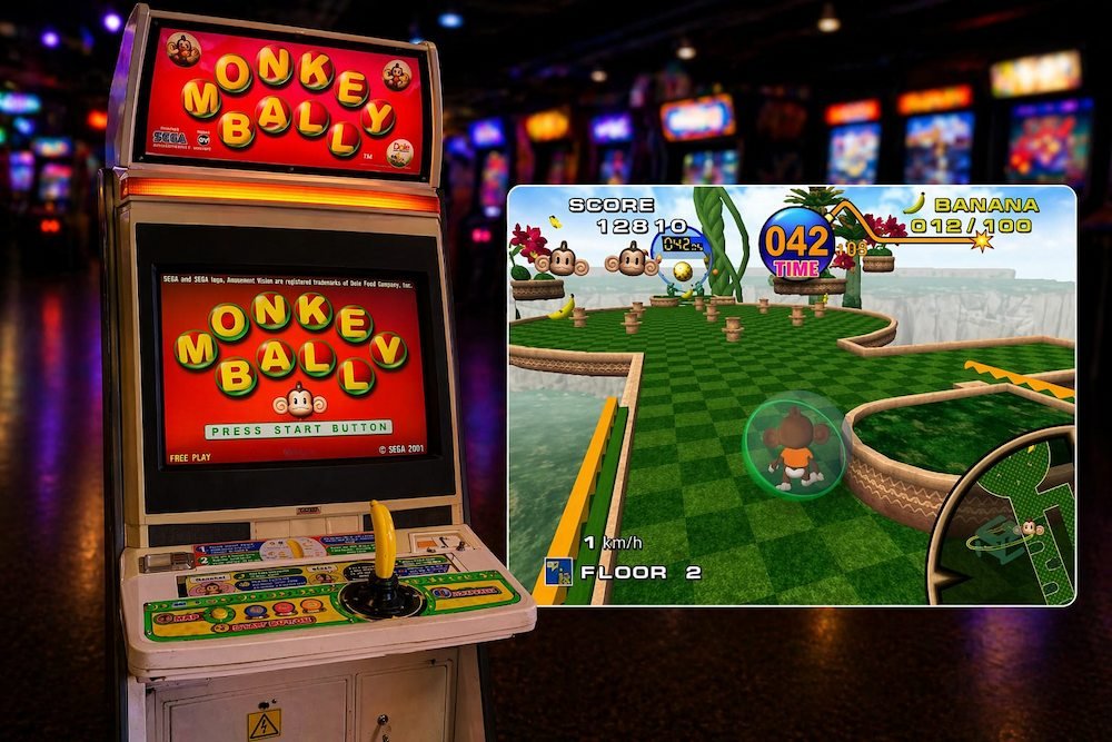 Monkey Ball arcade machine for hire, fun arcade game for events and parties