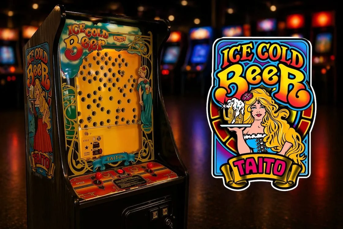 Ice Cold Beer arcade machine by Taito for hire, modern remake of classic skill arcade game for events and parties