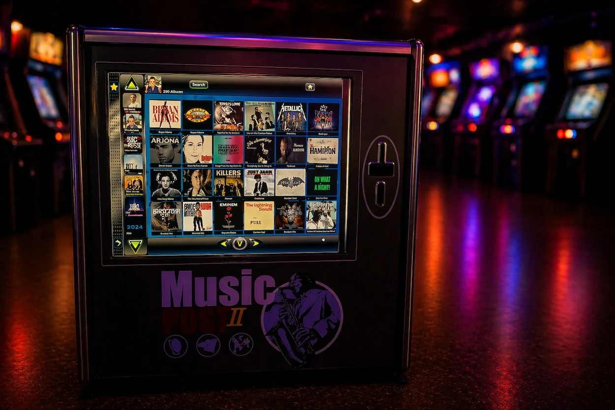 Wall mounted video jukebox for hire, digital music and video jukebox for events and parties