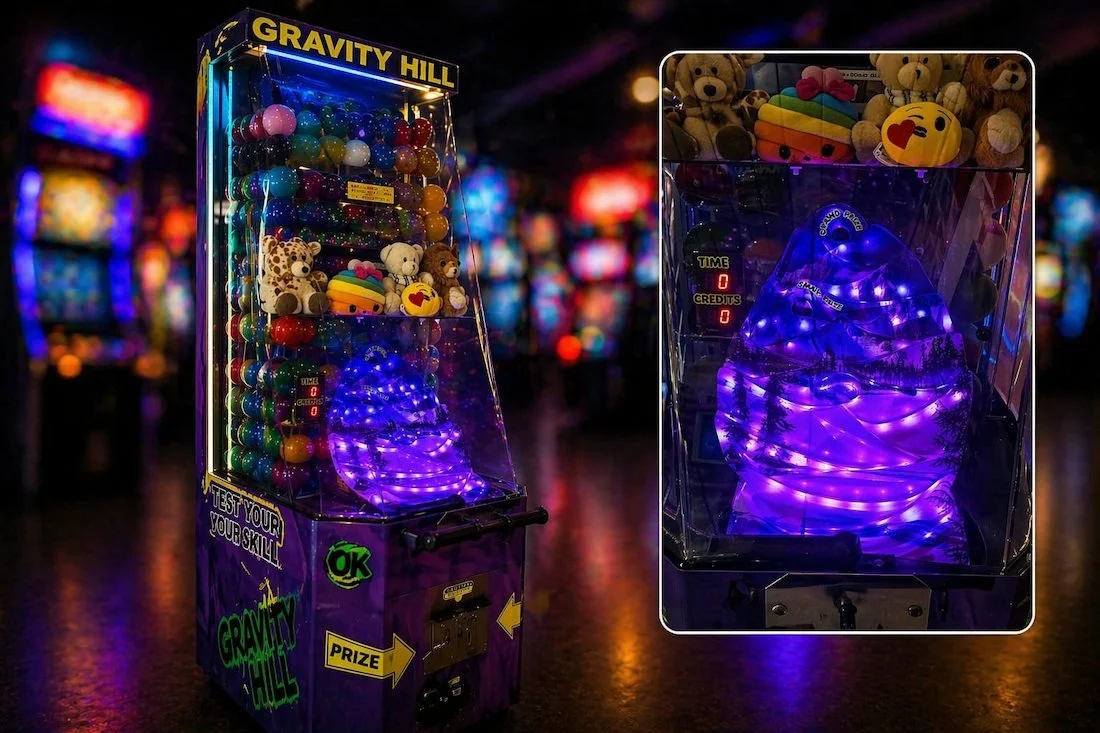 Gravity Hill arcade machine for hire, interactive skill arcade game for events and parties