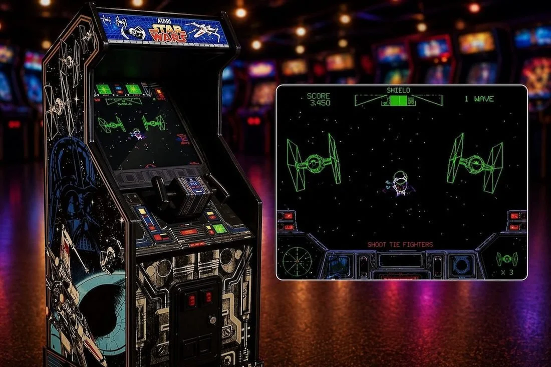 Star Wars Arcade1Up arcade machine for hire, classic retro vector arcade game for events and parties