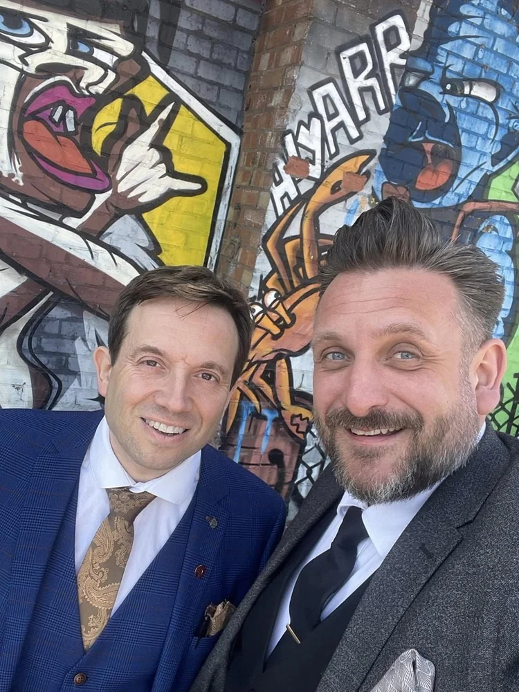 Matthew Garrett with another professional entertainer at The Custard Factory in Birmingham