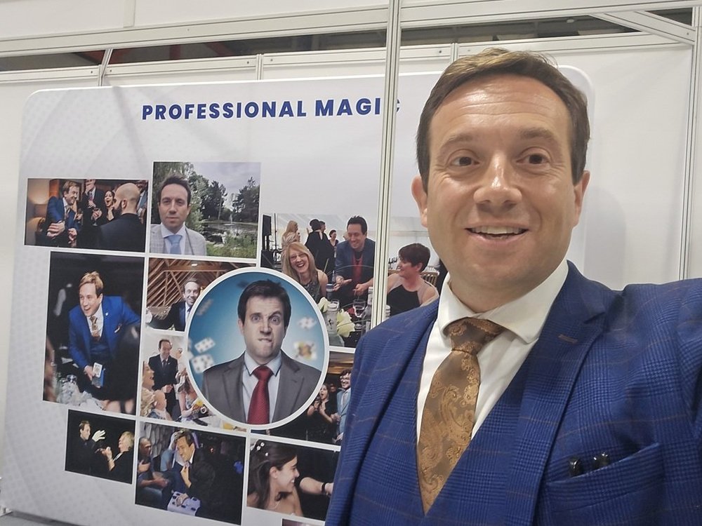 Matthew Garrett exhibiting at the National Wedding Show at the NEC Birmingham