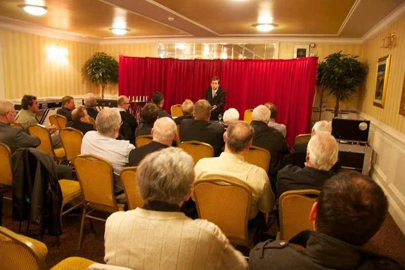 Matthew Garrett performing for Northamptonshire Magicians' Club in Northampton