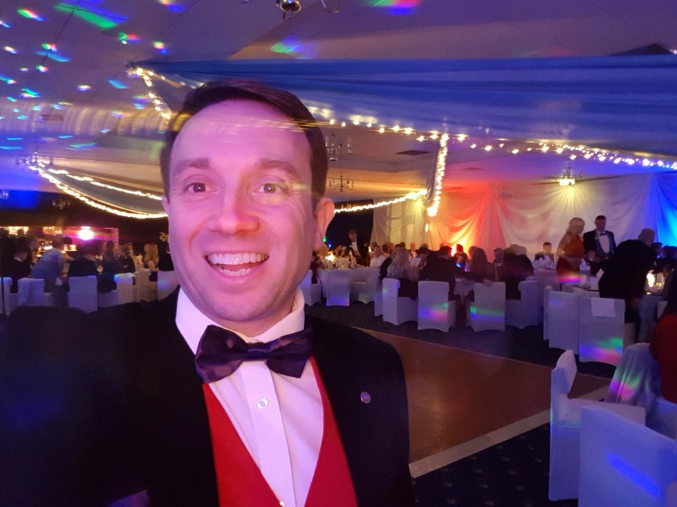 Matthew Garrett performing magic at Wattisham Airfield in Suffolk