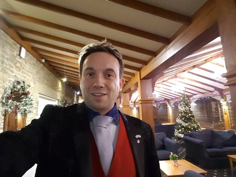 Matthew Garrett performing at Orton Hall Hotel in Peterborough