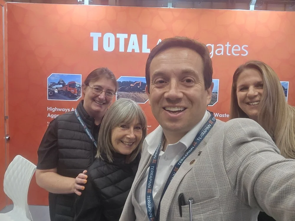 Matthew Garrett with the Total Aggregates exhibition team at the NEC Birmingham